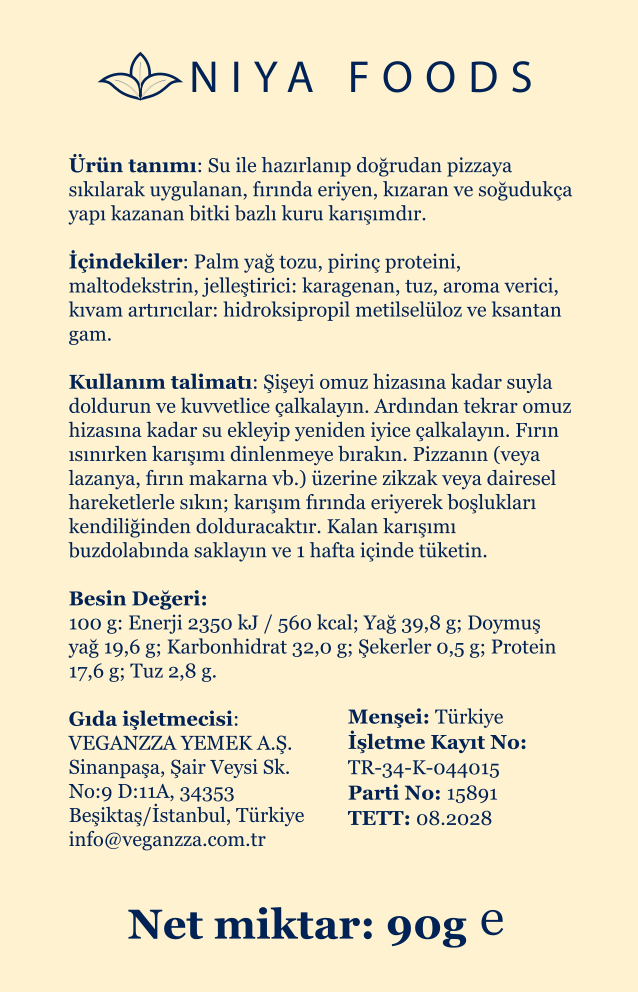 OPEN ambalaj arka etiketi ve ürün bilgileri