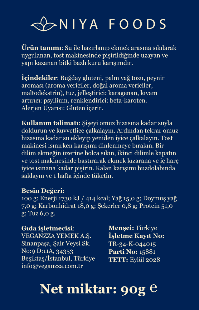 SHUT ambalaj arka etiketi ve ürün bilgileri